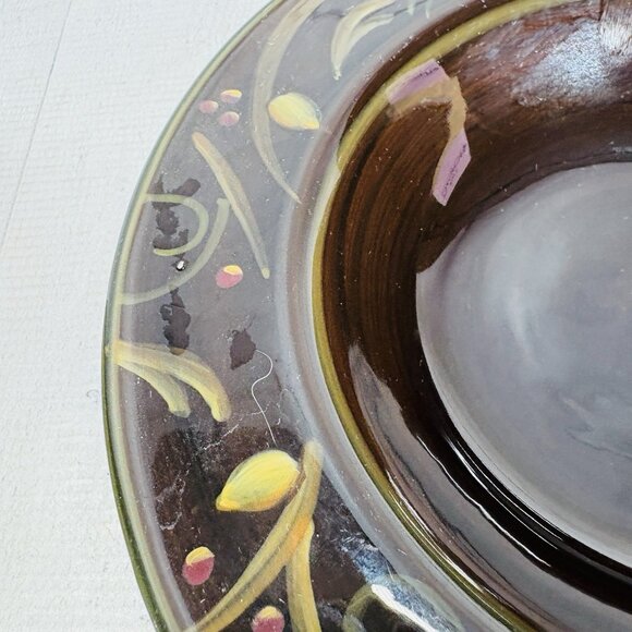 2003 Deb Hrabik For Demdaco CHOCOLATE BERRIES Ceramic Large Rim Soup Bowls Set 4 - Picture 14 of 16